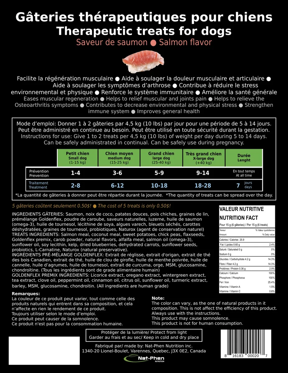 GoldenFlex pour chiens - supplément anti-inflammatoire en gâteries au saumon – Image 2